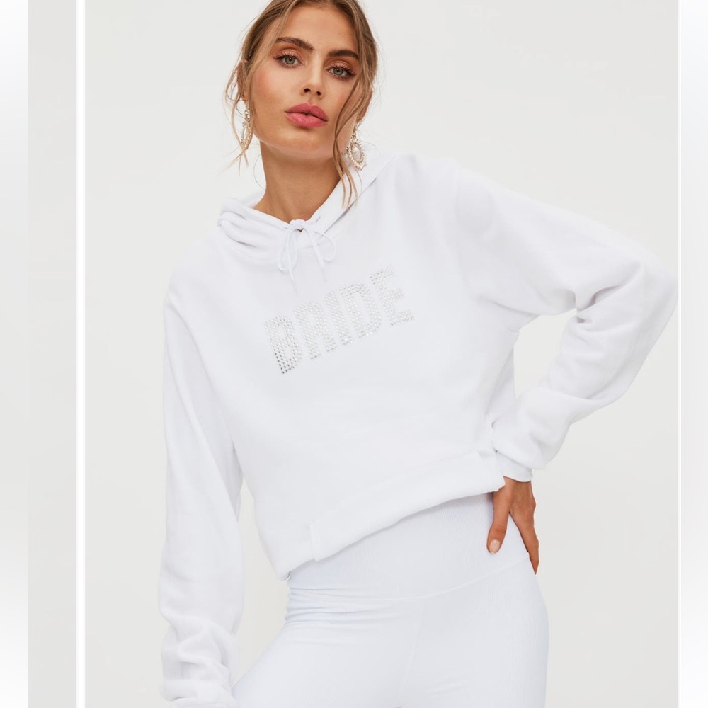 Beach Riot White Bride Rhinestone Hoodie 🆕 - Picture 4 of 6
